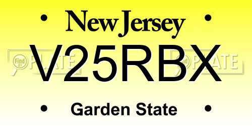 V25RBX New Jersey License Plate