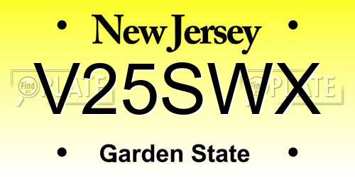 V25SWX New Jersey License Plate