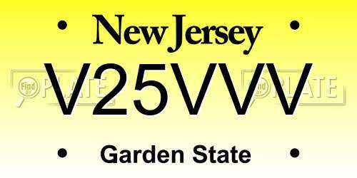V25VVV New Jersey License Plate