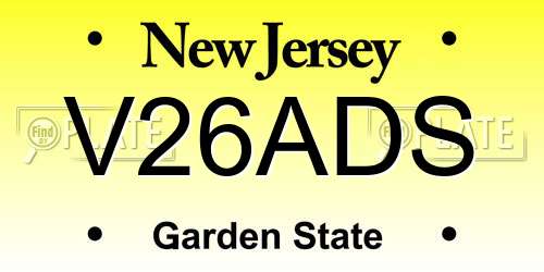 V26ADS New Jersey License Plate