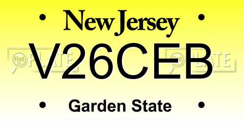 V26CEB New Jersey License Plate