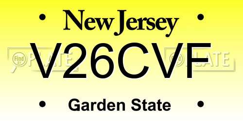 V26CVF New Jersey License Plate