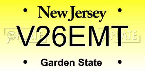 V26EMT New Jersey License Plate