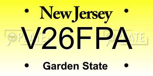 V26FPA New Jersey License Plate