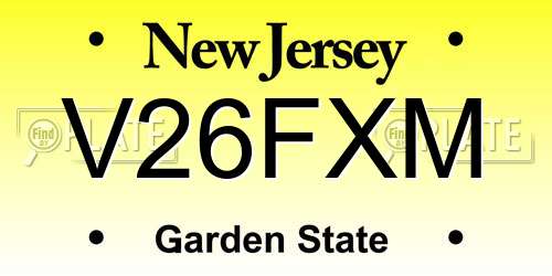 V26FXM New Jersey License Plate
