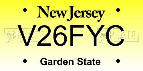 V26FYC New Jersey License Plate