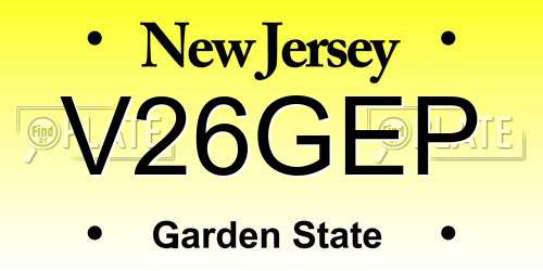 V26GEP New Jersey License Plate