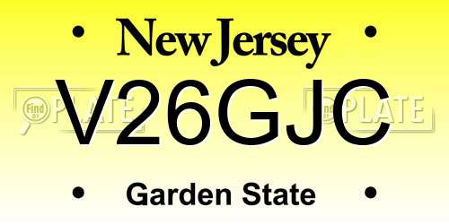 V26GJC New Jersey License Plate