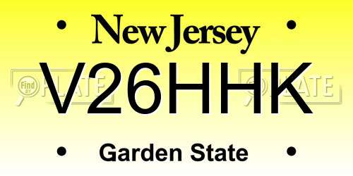 V26HHK New Jersey License Plate