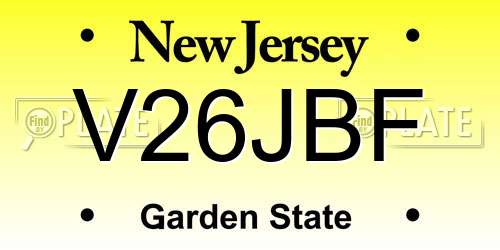 V26JBF New Jersey License Plate