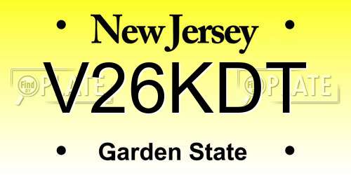 V26KDT New Jersey License Plate