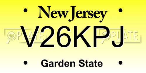 V26KPJ New Jersey License Plate