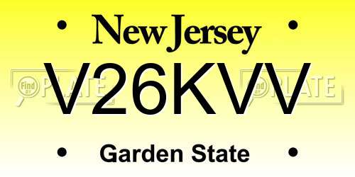 V26KVV New Jersey License Plate