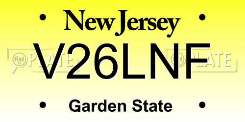 V26LNF New Jersey License Plate