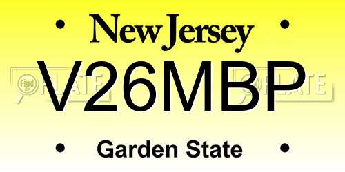 V26MBP New Jersey License Plate