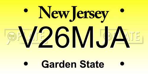 V26MJA New Jersey License Plate