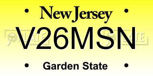 V26MSN New Jersey License Plate