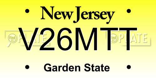V26MTT New Jersey License Plate