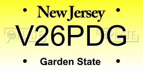 V26PDG New Jersey License Plate