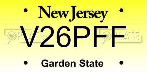V26PFF New Jersey License Plate