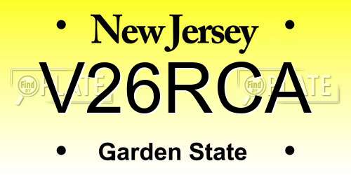 V26RCA New Jersey License Plate
