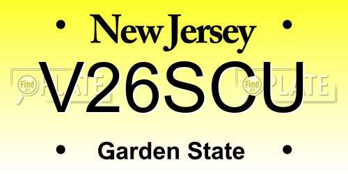 V26SCU New Jersey License Plate
