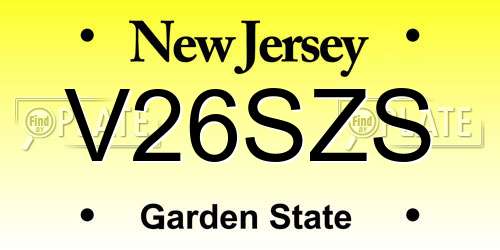 V26SZS New Jersey License Plate