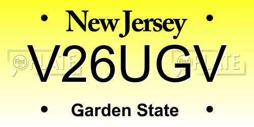 V26UGV New Jersey License Plate