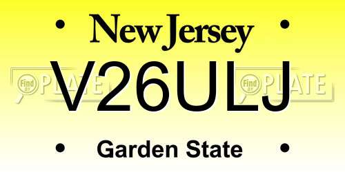 V26ULJ New Jersey License Plate