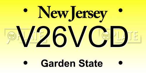 V26VCD New Jersey License Plate
