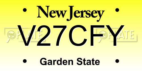 V27CFY New Jersey License Plate