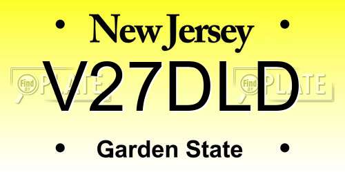 V27DLD New Jersey License Plate
