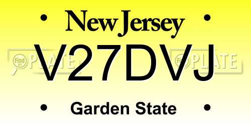 V27DVJ New Jersey License Plate