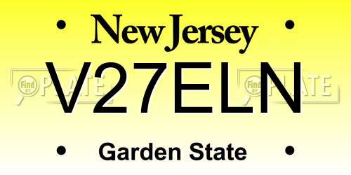 V27ELN New Jersey License Plate