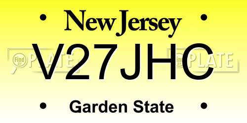 V27JHC New Jersey License Plate