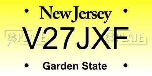 V27JXF New Jersey License Plate