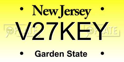 V27KEY New Jersey License Plate