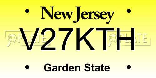 V27KTH New Jersey License Plate