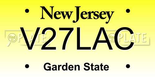 V27LAC New Jersey License Plate