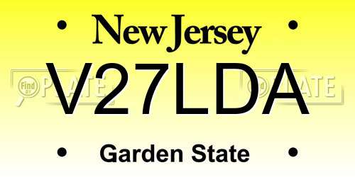 V27LDA New Jersey License Plate
