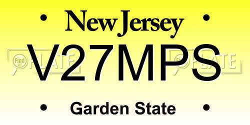 V27MPS New Jersey License Plate