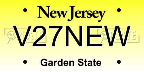 V27NEW New Jersey License Plate