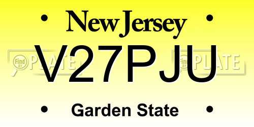 V27PJU New Jersey License Plate