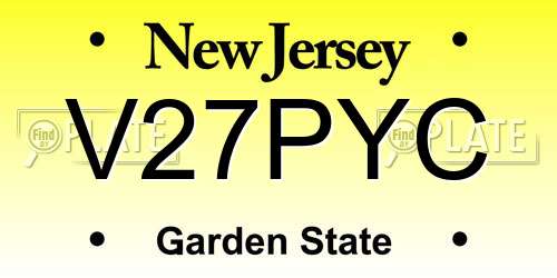V27PYC New Jersey License Plate
