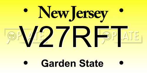 V27RFT New Jersey License Plate