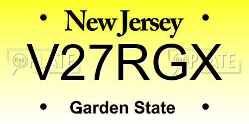 V27RGX New Jersey License Plate