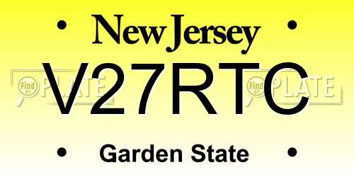 V27RTC New Jersey License Plate