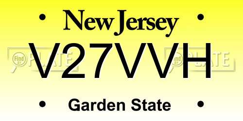 V27VVH New Jersey License Plate