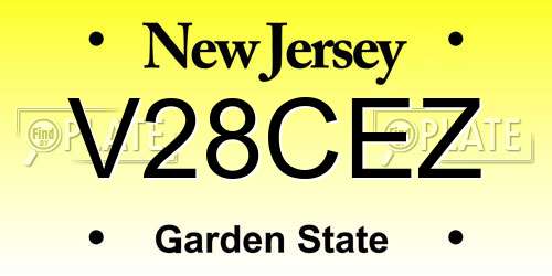 V28CEZ New Jersey License Plate