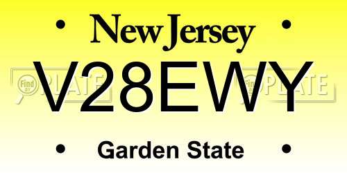 V28EWY New Jersey License Plate